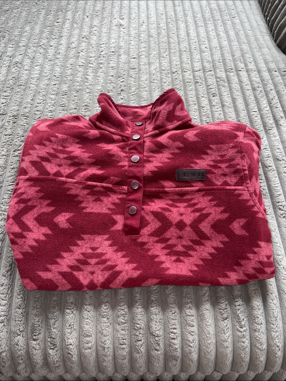 Cinch Women's Pink Patterned Pullover Sweater